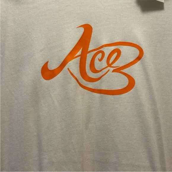 Adidas White WBNA x Adidas Ace T-Shirt with Orange Logo XL - Picture 3 of 4